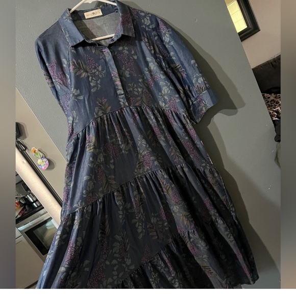 Natural life Rebecca Midi Dress - Purple Wisteria Floral - Picture 4 of 6